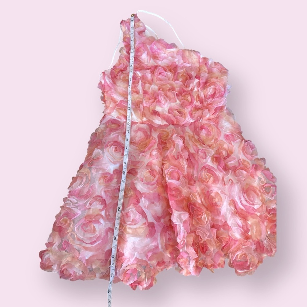 Faeriesty 3D Floral Rose Dress XL – One Shoulder, Pink Peach, NWT - Picture 10 of 11